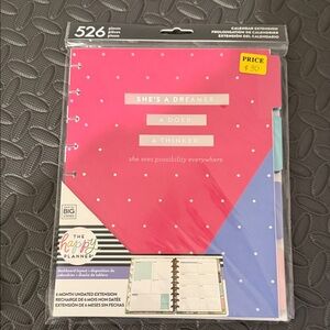 The Happy Planner Pink and Blue Calendar Extension